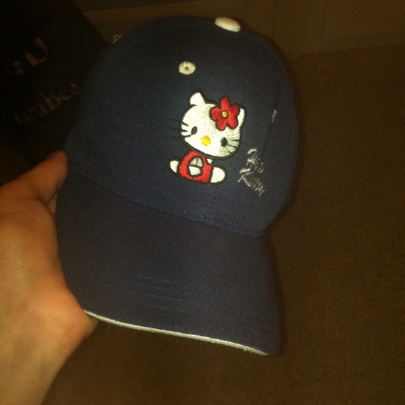Navy Blue & White Hello Kitty Baseball Hat