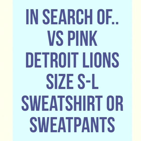 ISO VS PINK Detroit Lions sweatshirt or sweatpant - Picture 1 of 1