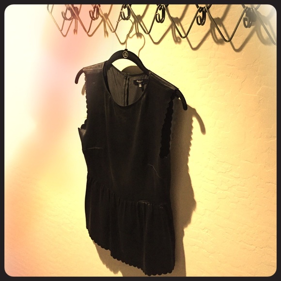 Madewell black silk sleeveless top!