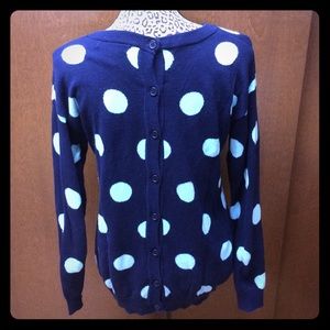 Forever 21 - blue sweater & baby blue polka dots