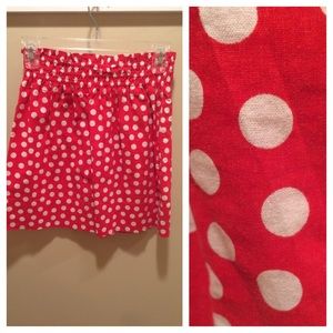 Red and white polka dots