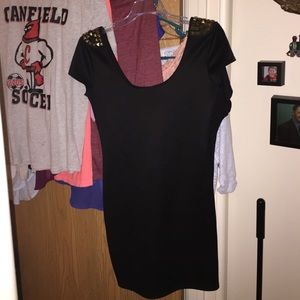 Black studded bodycon dress