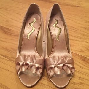 Nina Satin Ruffle Heels