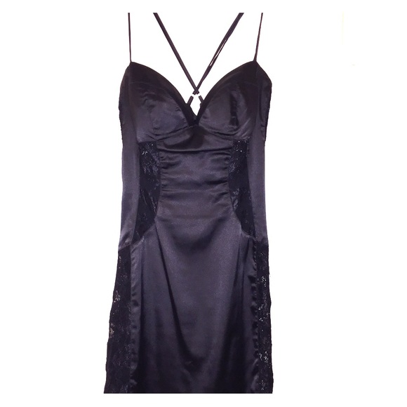 Black silk lace dress