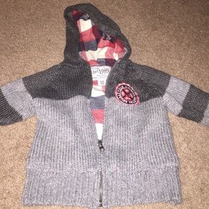 Children's Place Gray patched sweater jacket