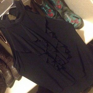 Black ruffle top