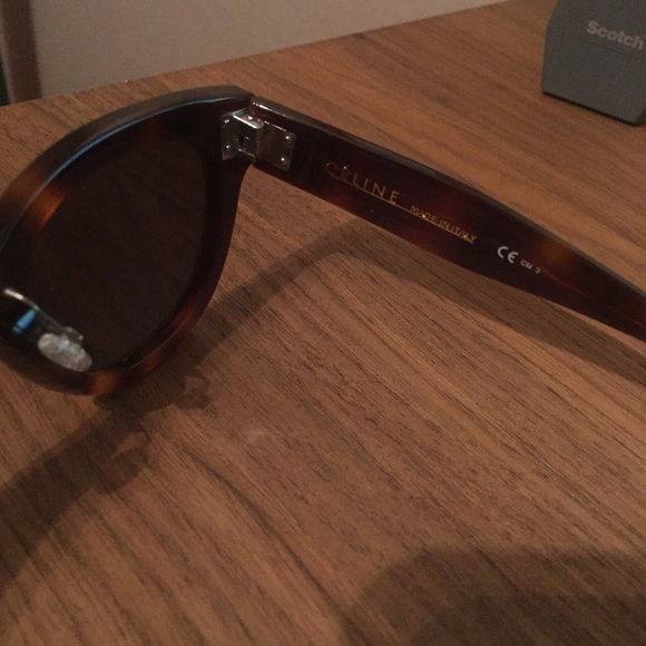 CELINE CL40194U 01A Shiny Black Oval Sunglasses With Grey  Celine Glasses