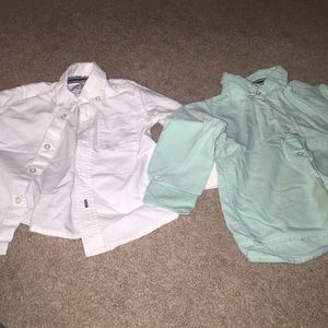 Children's Place white and mint shirt