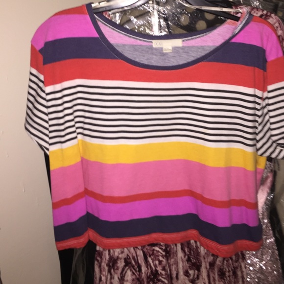 Forever 21 striped crop top