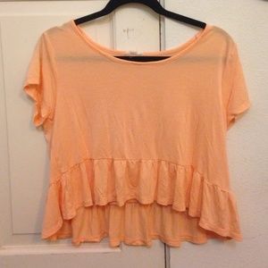 Orange salmon cropped tee