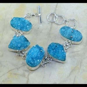 New blue druzy bracelet