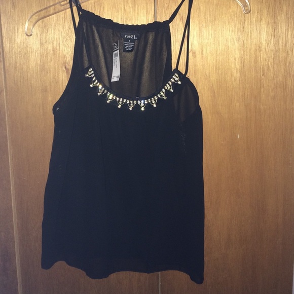 Black Tank with Jewels