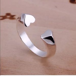 .925 sterling silver open heart ring