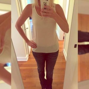 Sheer, white lace tank top by Guess