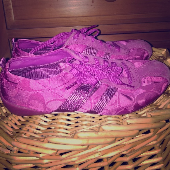 Fuchsia Coach tennis shoes  Price Firm