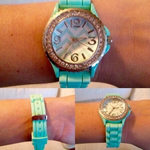 Mint watch with chevron face