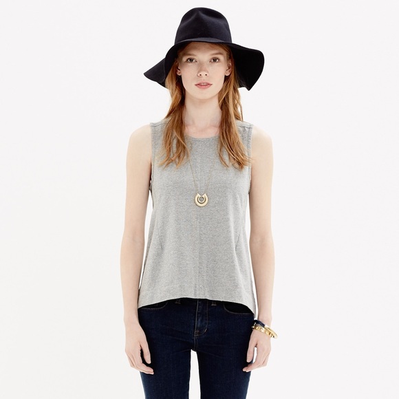 Madewell Split-Back Tank in Grey XS