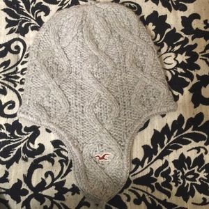 Gray ear covering hat