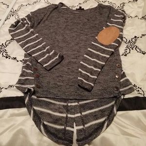 Long sleeve elbow padded striped shirt NWOT