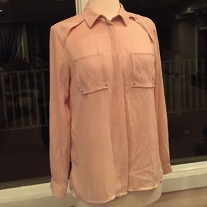 Blush colored sheer Button Down. Worn once