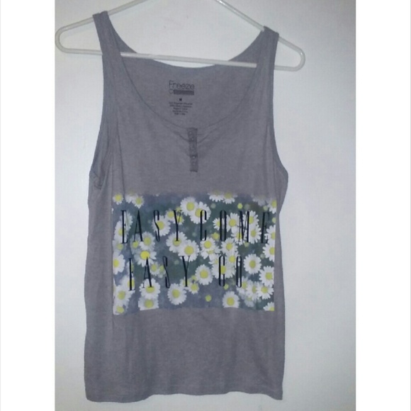Grey Graphic Tank Top
