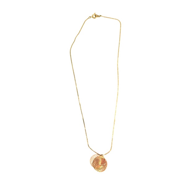 Vintage Gold Necklace With Swirl Charm