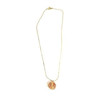 Vintage Gold Necklace With Swirl Charm