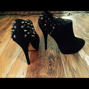 Black studded booties