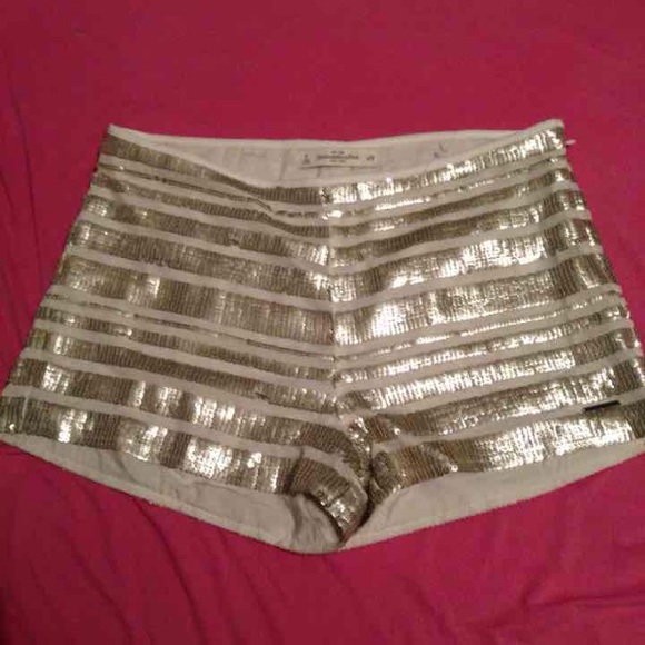 Gold sequin shorts