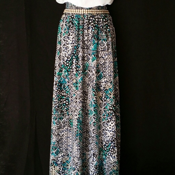 Maxi Skirt Acua, white and Black