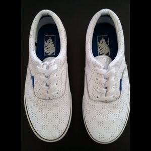 BRAND NEW white leather vans