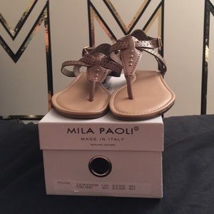 Mila Paoli Tan Gladiator Sandals