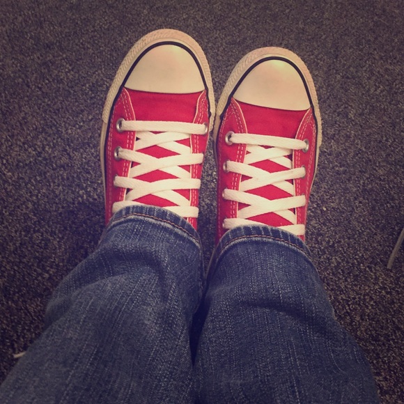 Red high top converse