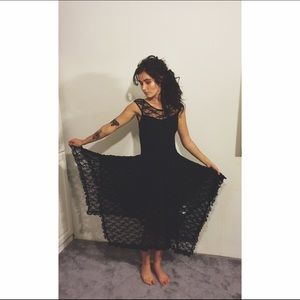 Free People Black Lace Dress NWOT