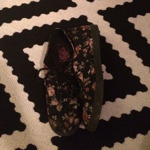 Slightly used floral vans