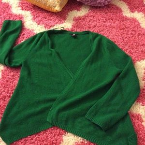 H &M green knit cardigan