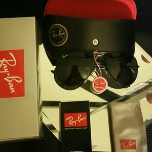 58mm ray-ban aviator black frame black lens