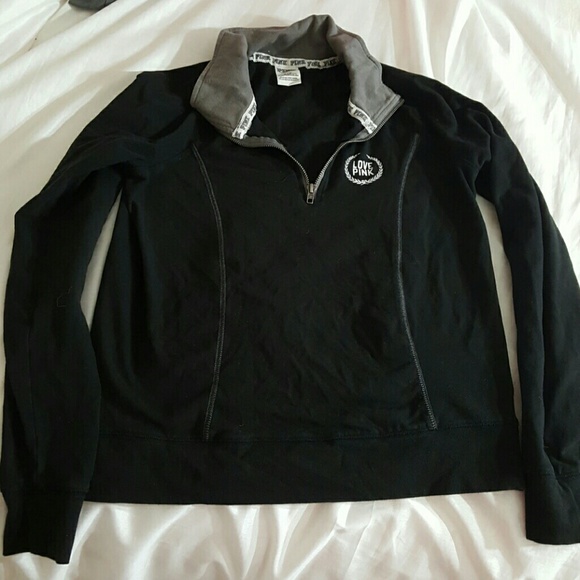 Victoria secret pink Black work out sweater