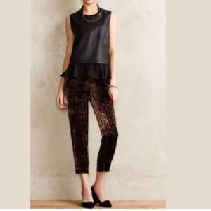 Sale Anthropology Elevenses brown velvet crops XS