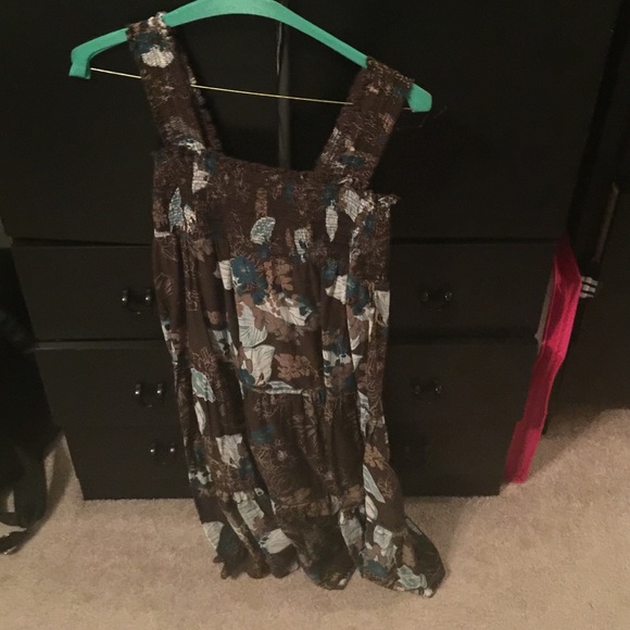 Brown stretchy casual dress