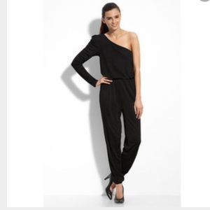 Maggy London One Shoulder Black Jumpsuit
