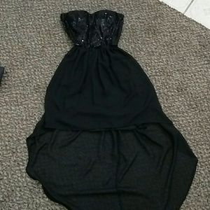 Black short long dress