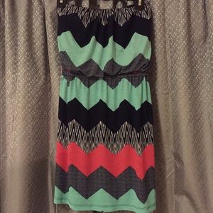 strapless chevron dress