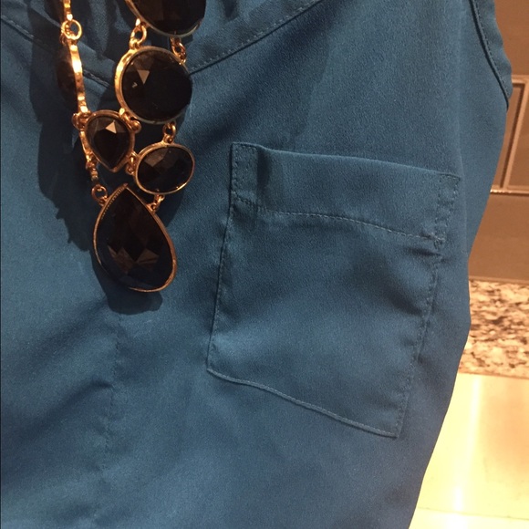 Blue Spaghetti Strap Knot Tank - Picture 2 of 4