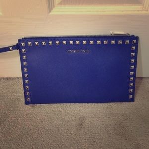 Medium Michael Kors blue clutch NWOT