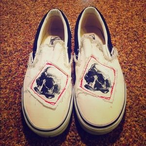 Skull Decorated Vans - Only Worn Once