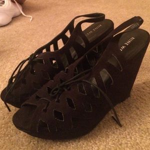 Black Suede Wedges!!