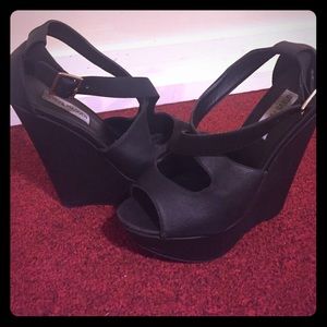 Black Steve Madden wedge heel