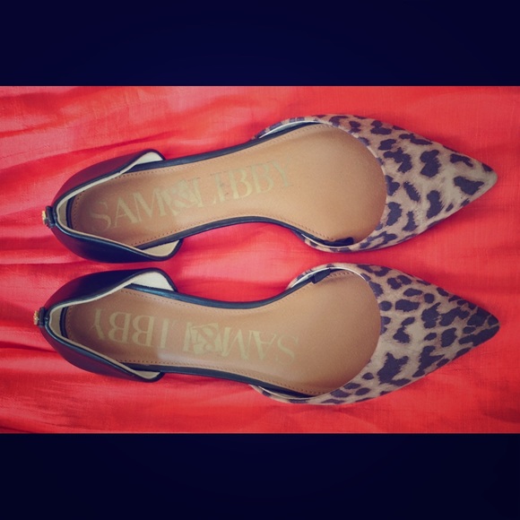 Sam & Libby Shoes - Sam and Libby black and leopard pointed toe flats