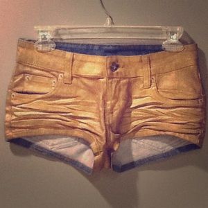 LF CARMAR Gold Denim Shorts